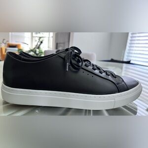 Filipino K Kate Black Leather Lace Up Sneakers Sole Comfort Women Shoes Size 7.5